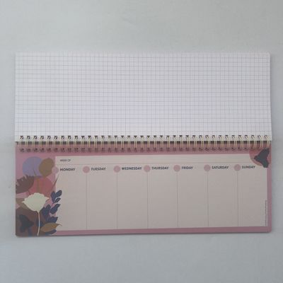 Wire O Binding Desk Pad Calendar Offset Printing Weekly / Monthly Calendar Planner